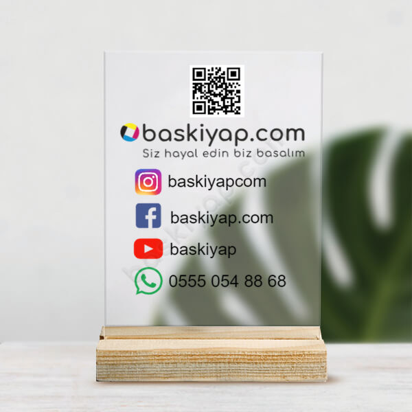 Kişiye Özel Pleksi Masaüstü Stand